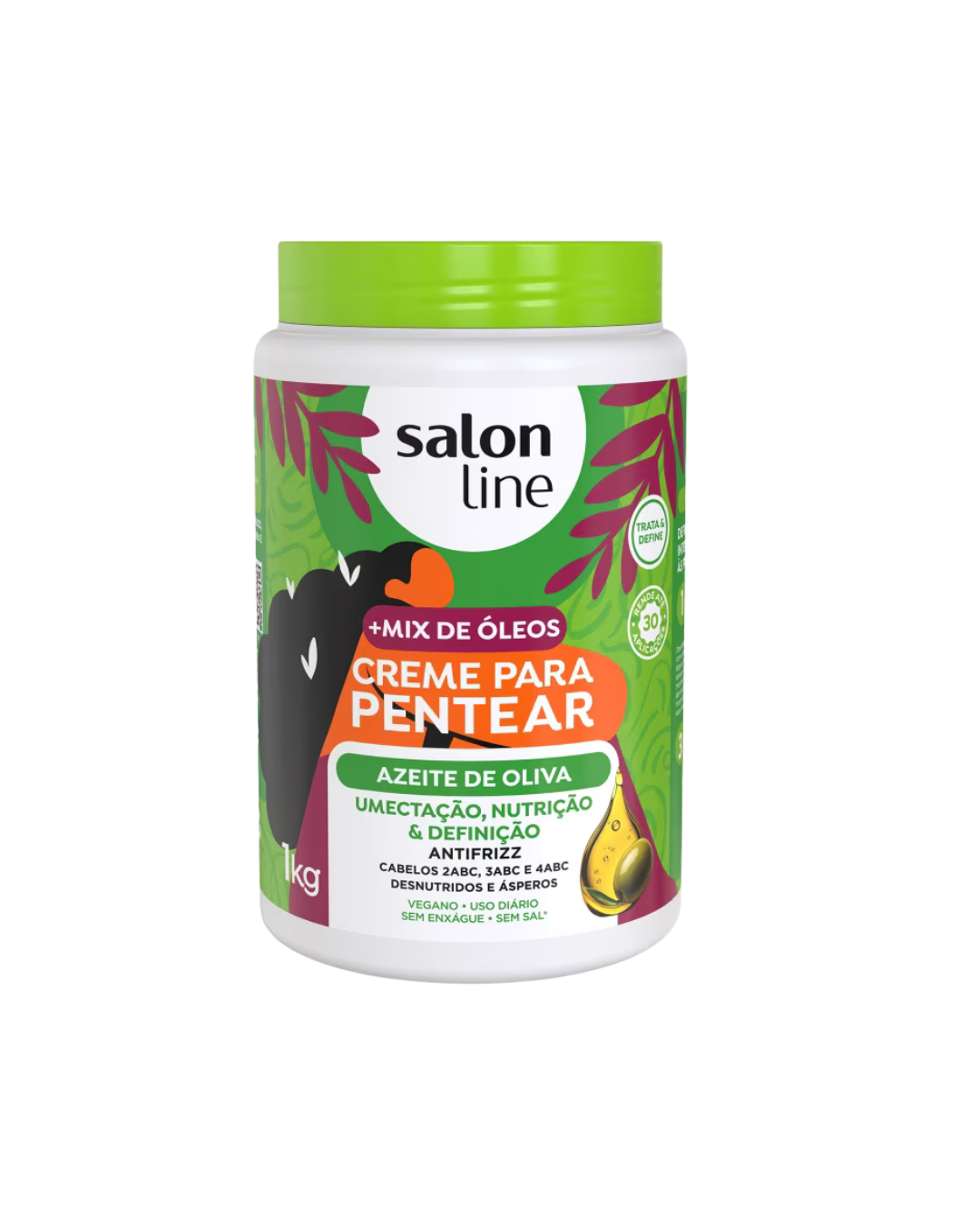 Crème Coiffante Huile d'Olive 1kg | Cheveux Ondulés, Bouclés, Frisés, Crépus | Salon Line