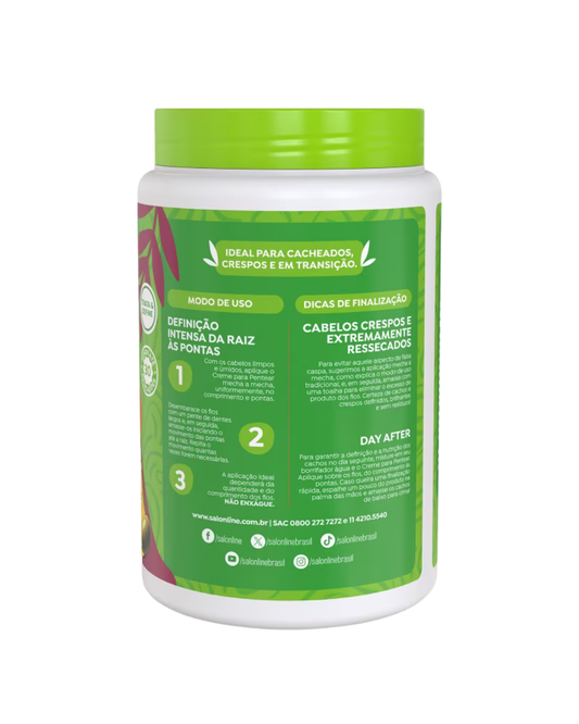 Crème Coiffante Huile d'Olive 1kg | Cheveux Ondulés, Bouclés, Frisés, Crépus | Salon Line